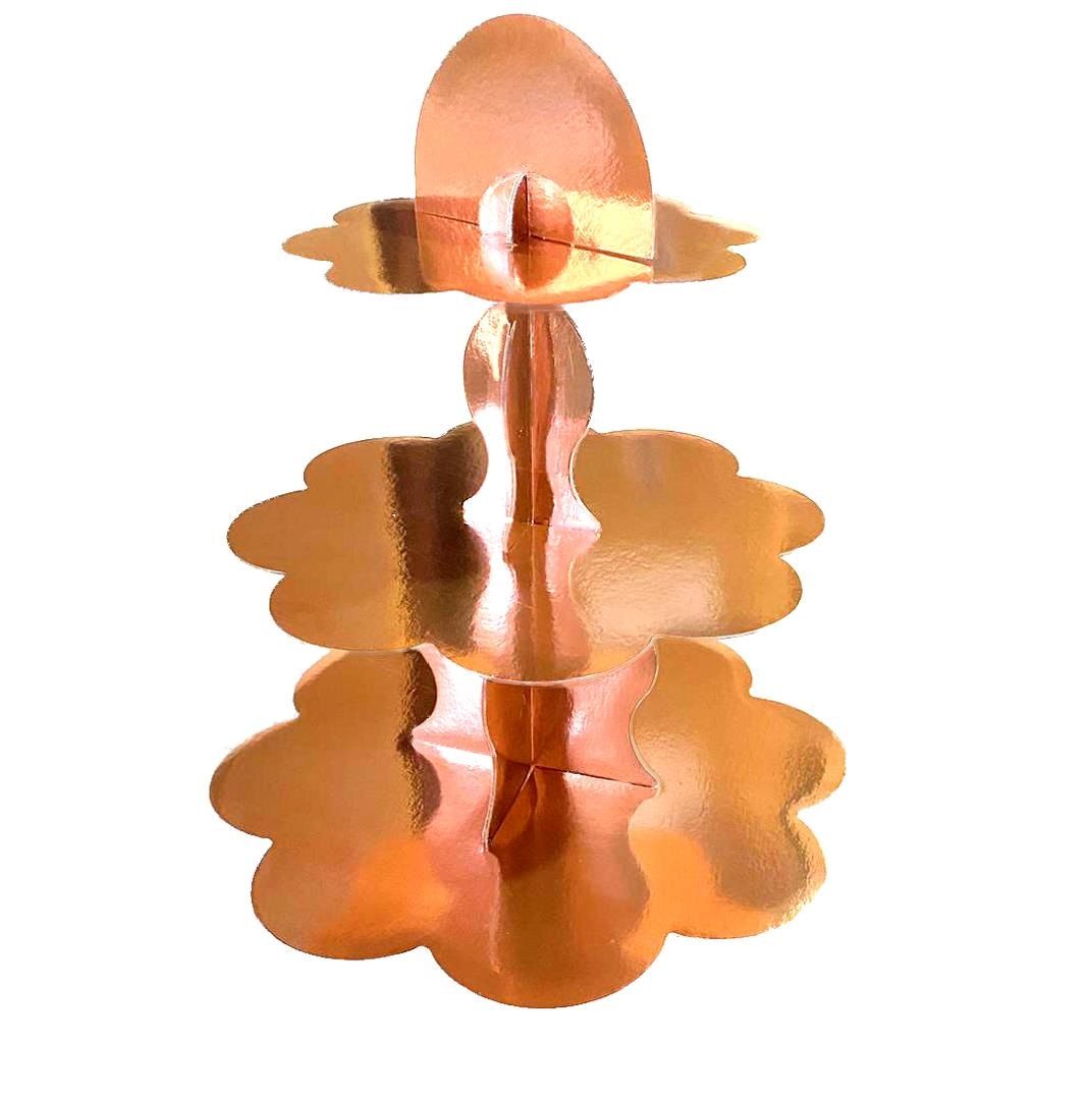 Düz Rose Gold Kek Standı