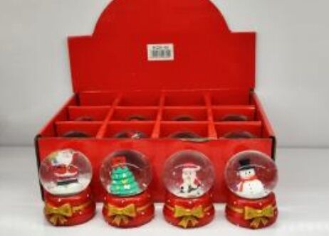 Mini Noel Baba & Kardan Adam & Çam Ağaçlı Cam Kar Küresi