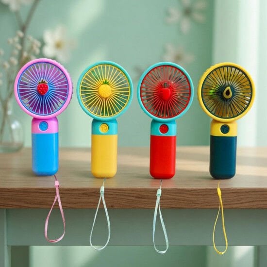 Mini Şarjlı El Fanı Meyveli İpli Fan Promosyon