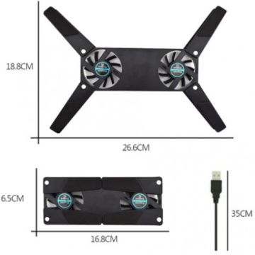 2 Fanlı Katlanabilir Laptop Soğutucu