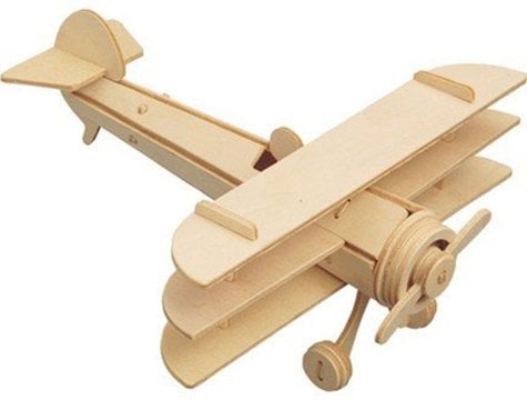 3D Ahşap Puzzle 3 Kanatlı Uçak Maketi