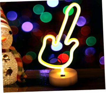 Gitar Tasarımlı Neon Işık Gece Lambası Parti İçin Duvar Dekoru