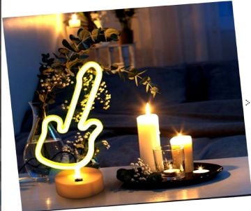 Gitar Tasarımlı Neon Işık Gece Lambası Parti İçin Duvar Dekoru