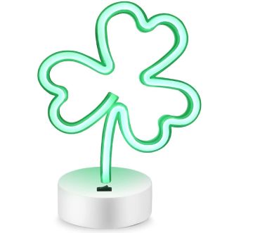 Şans Getiren Yonca Tasarım Neon Işık Gece Lambası Parti & Duvar Dekoru