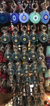 Cam Nazar Boncuklu El Yapımı Anahtarlık