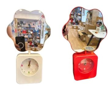 Çiçek Tasarım Saat Özellikli Ledli Sihirli Ayna Fotoğraf Çerçeve