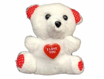 Sevgiliye I Love You Beyaz Peluş Ayıcık (13 cm)