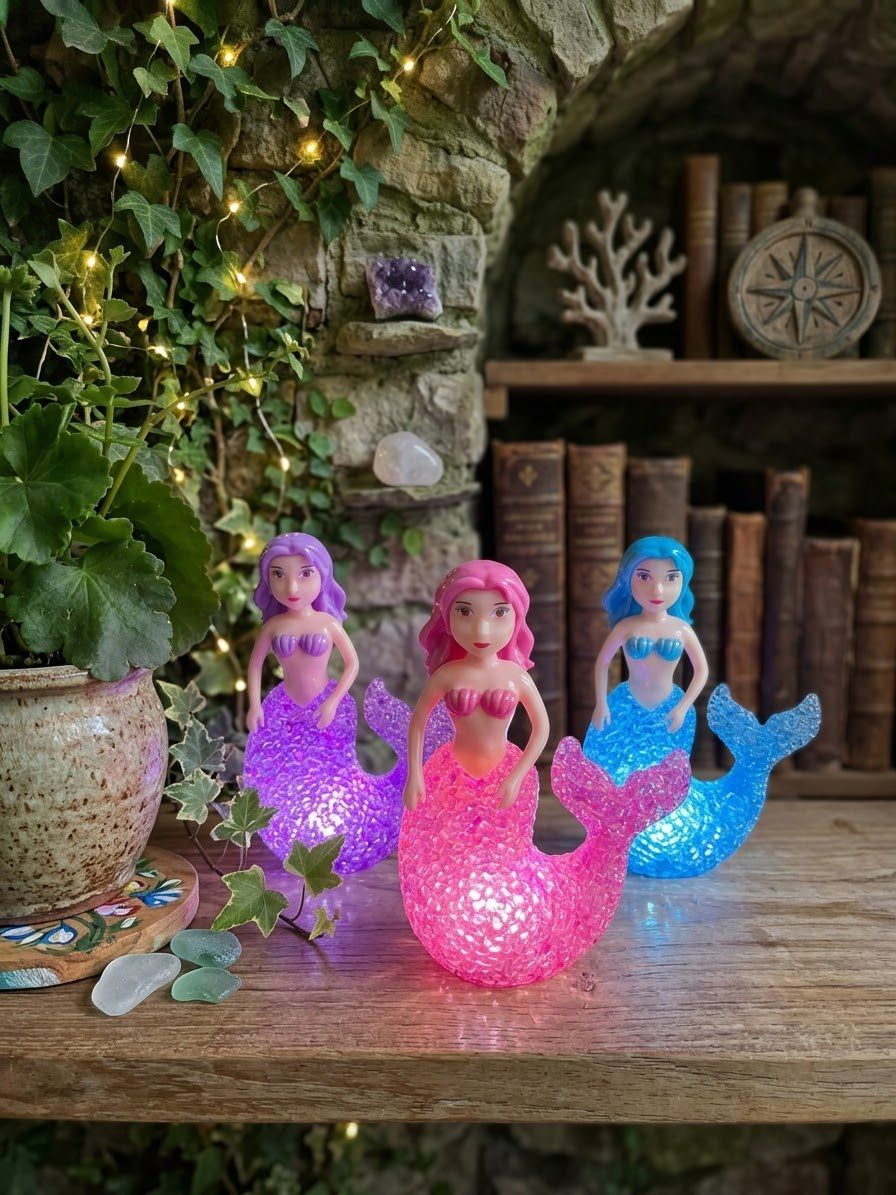 Kristal Kuyruklu LED Işıklı Deniz Kızı Gece Lambası