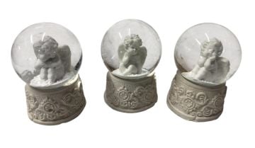 Dekoratif Mini Melek Cam Kar Küresi