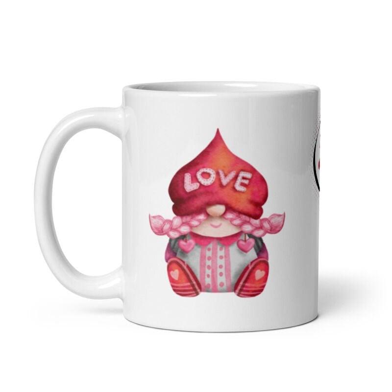 Love Kalp Şapkalı Romantik Temalı Seramik Kupa Bardak