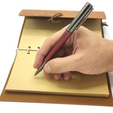 Kişiye Özel Yaprak Desenli Hatıra Defteri Pembe