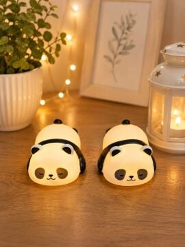Yatan Uyuyan LED Işıklı Panda Biblo ve Gece Lambası