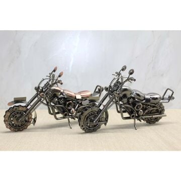 Dekoratif Metal Bilyeli Motosiklet Maketi (27 cm)