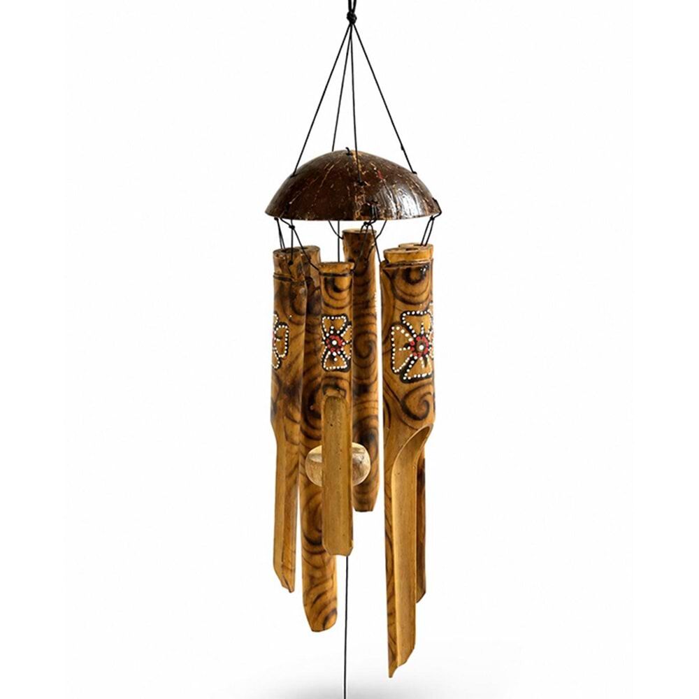 Bambu Coconat Çiçekli Rüzgar Çanı(35cm)