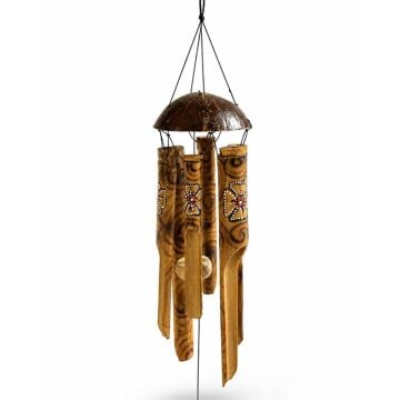 Bambu Coconat Çiçekli Rüzgar Çanı(50cm)