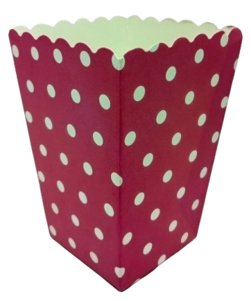 Kırmızı Beyaz Puantiyeli Popcorn & Patlamış Mısır Kutusu (8 Adet)