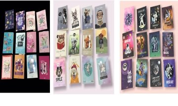 Renkli Karakter Tasarımlı Çizgisiz Not Defteri