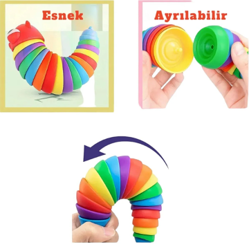 Esnek Kıvrımlı Renkli Sök Tak Tırtıl Oyuncak