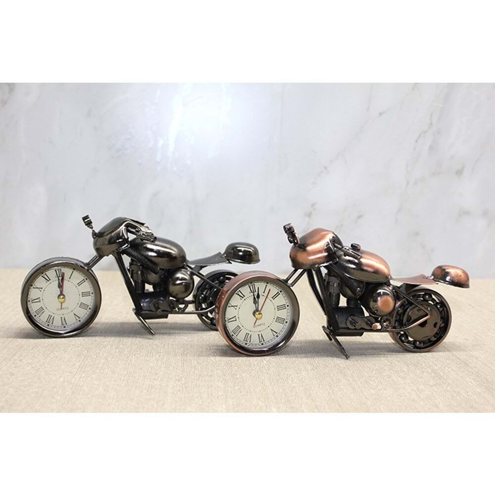 Nostaljik Metal Bilyeli Motosiklet Tasarımlı Masa Saati