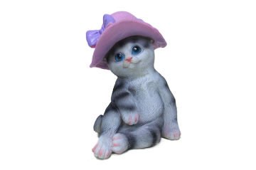 Dekoratif Polyester Sevimli Şapkalı Kedi Biblosu