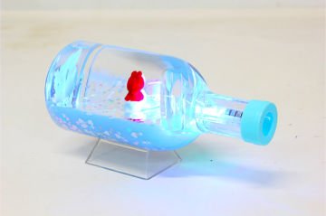 Işıklı Renkli Şişe Şeklinde Batmayan Ayıcık Tasarımlı Biblo