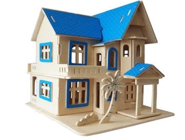 Ahşap 3D Puzzle Yazlık Ev Maketi