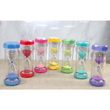 Dekoratif Renkli Dokuzgen Tasarımlı 10 Dakika Cam Kum Saati