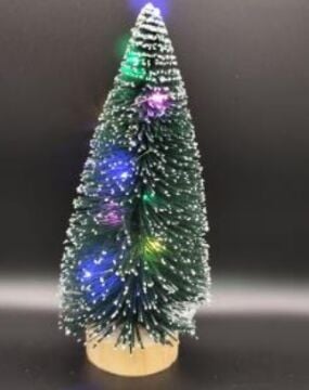 Dekoratif Mini Süslü Işıklı Çam Ağacı Yılbaşı Biblosu (30 cm)