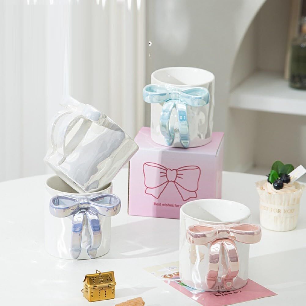 Kurdele Fiyonklu Süslemeli Kupa Bardak