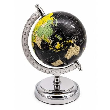 Dekoratif Siyah Dünya Küre (22cm)
