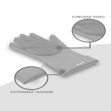 Sihirli Isıya Dayanıklı Silikon Bulaşık Eldiven Fırçası Magic Gloves