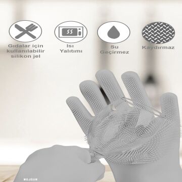 Sihirli Isıya Dayanıklı Silikon Bulaşık Eldiven Fırçası Magic Gloves