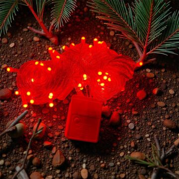 100 LED Kırmızı Damla LED Şeffaf Kablo Dekoratif Aydınlatma (10 mt)