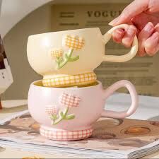 Renkli Çiçek Baskılı Temalı Kupa Bardak