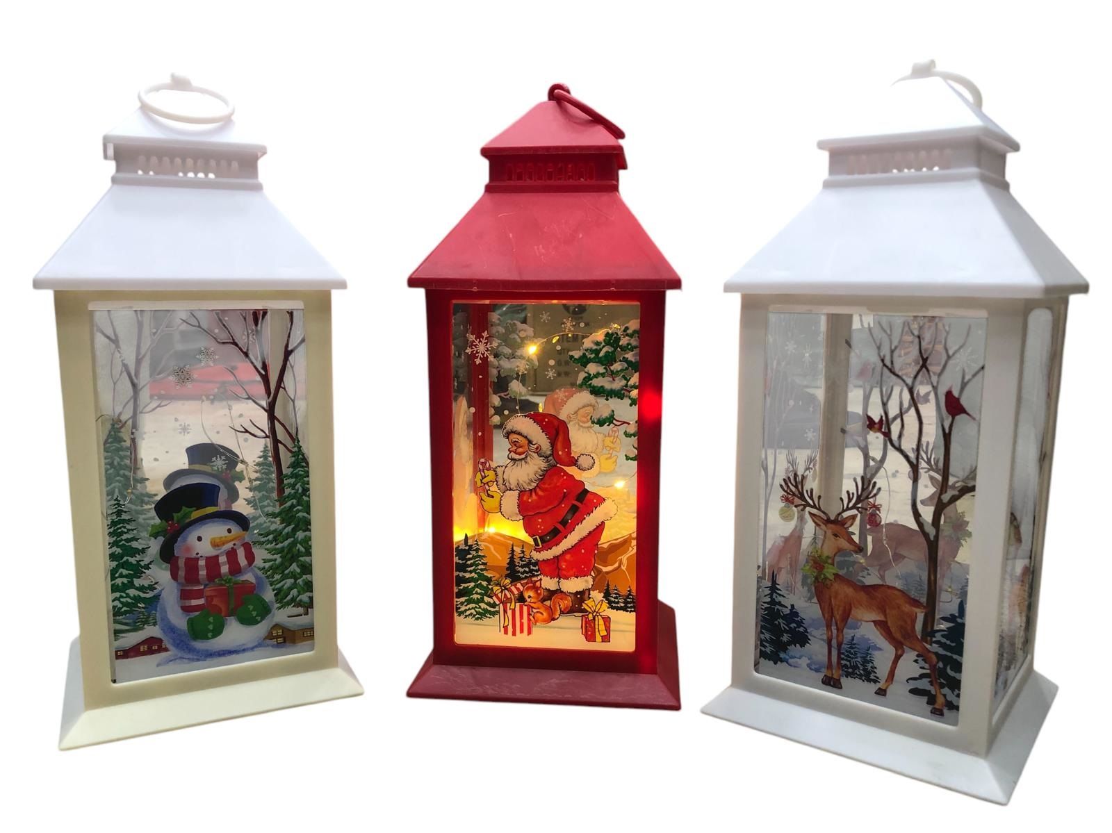 Yılbaşı Işıklı Noel Baba Kardan Adam Geyik Fener Biblosu