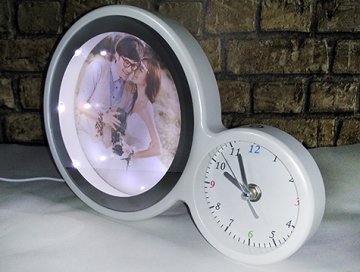 Sihirli Dokunmatik Led Işıklı Saat Ayna Fotoğraf Çerçeve