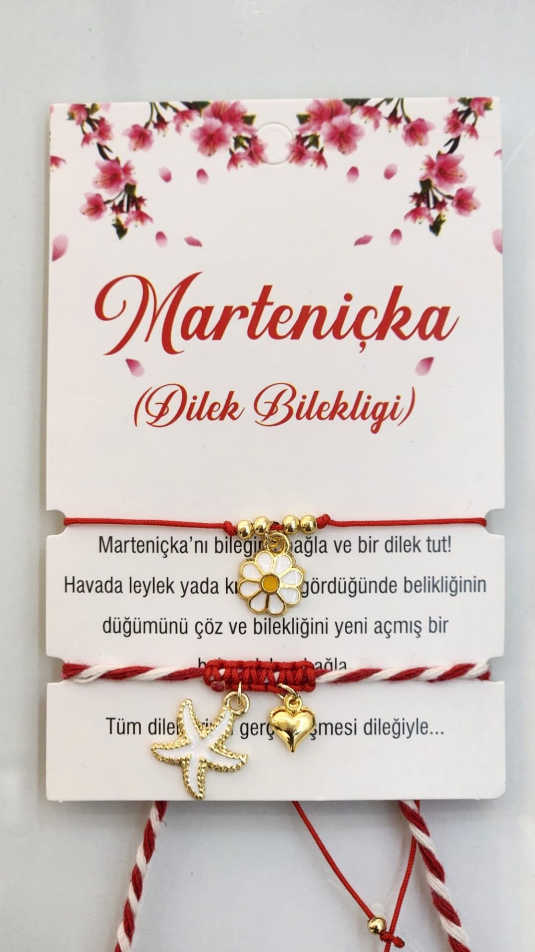 Marteniçka Kartlı Yıldızlı Dilek ve Şans Bilekliği