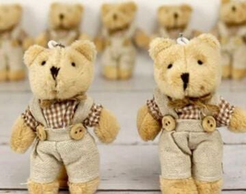 Kıyafetli Peluş Ayıcık Tasarımlı Anahtarlık Ve Çanta Süsü