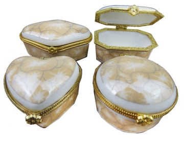 Granit Tasarım Altın Mücevher Kutu Seti (4 Parça)