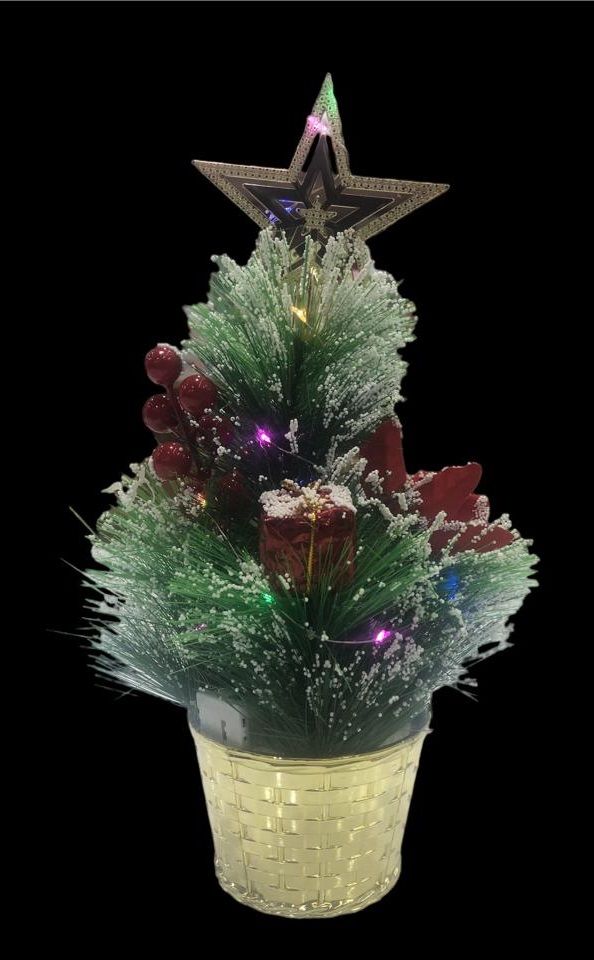 Dekoratif Işıklı Yıldızlı Yılbaşı Çiçeği (30 cm)
