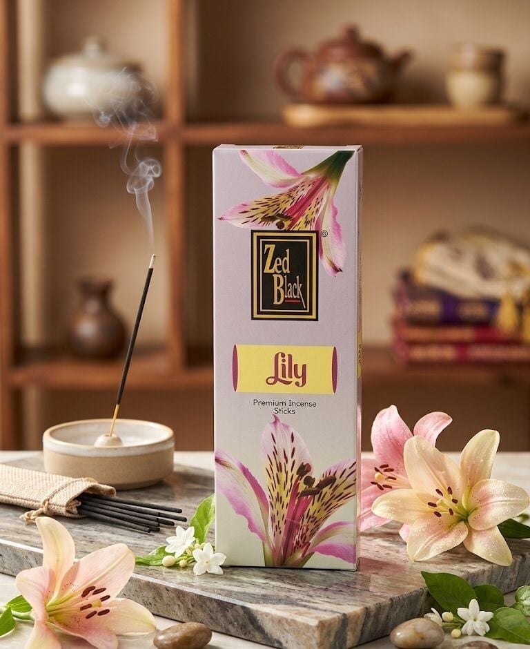 Zed Black Lily Zambak Kokulu Premium Çubuk Tütsü Seti (120 Adet)