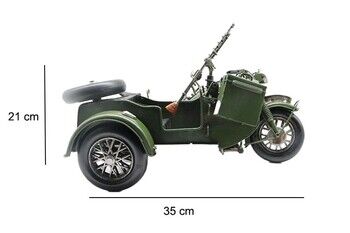 Dekoratif Metal Askerî Sidecar Motosiklet