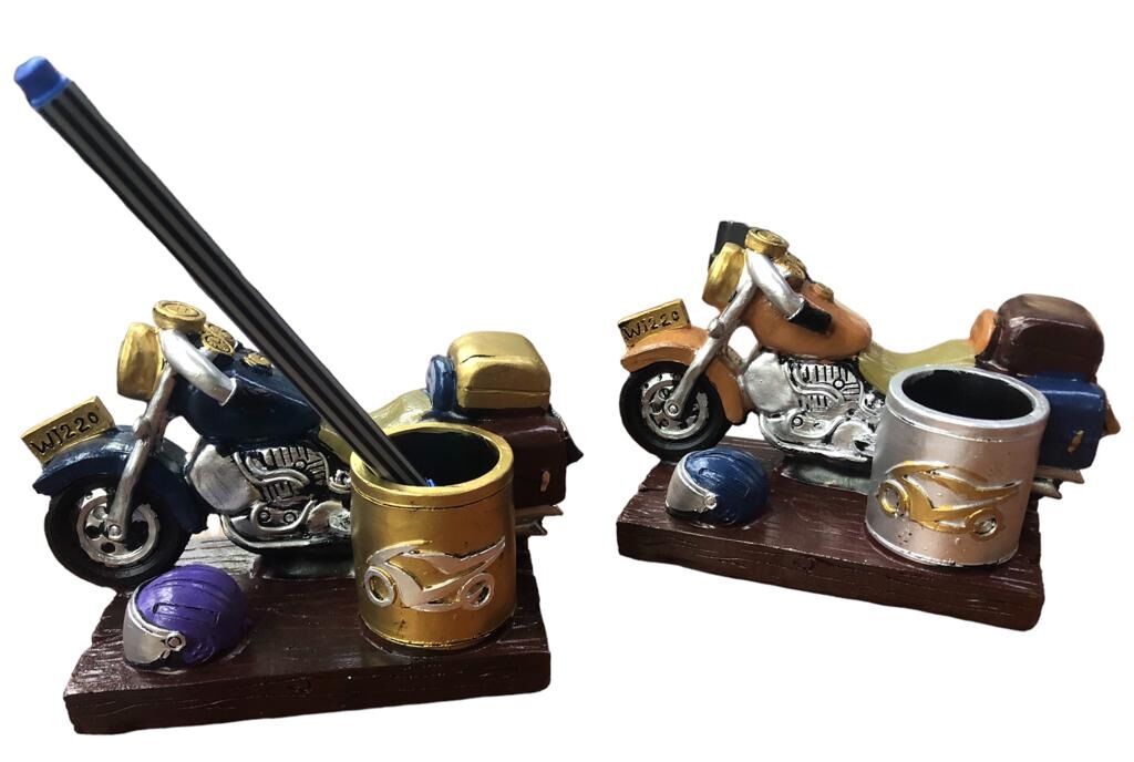 Dekoratif Polyester Motosiklet Kalemlik Biblo