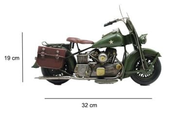Dekoratif Metal Askerî Motosiklet – Yıldız Logolu