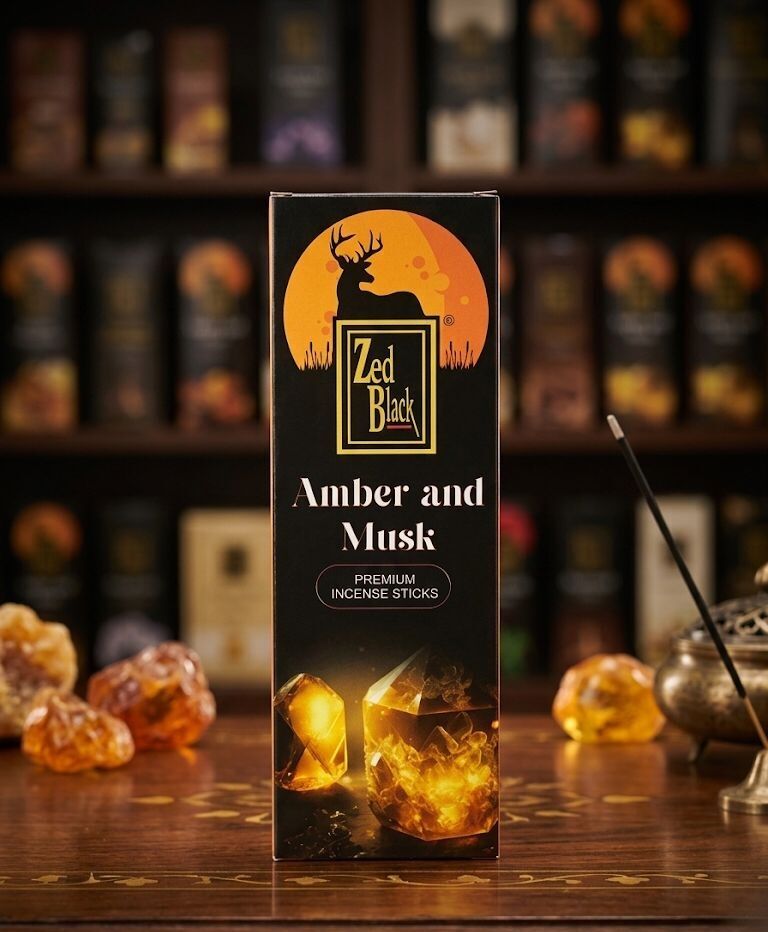Zed Black Amber & Misk Aromalı Premium İncense Sticks Çubuk Tütsü (120 Adet)