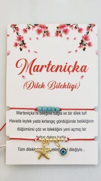 Marteniçka Kartlı Yıldız Nazar Boncuklu Dilek ve Şans Bilekliği