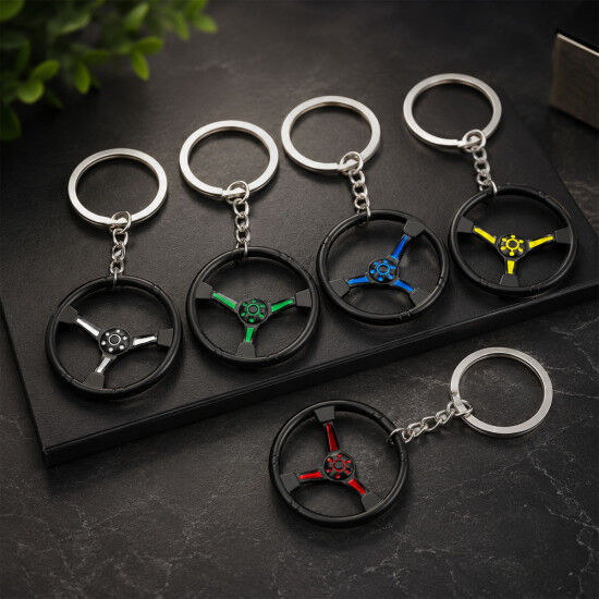 Direksiyon Tasarımlı Metal Anahtarlık 6 Adet(9cm)