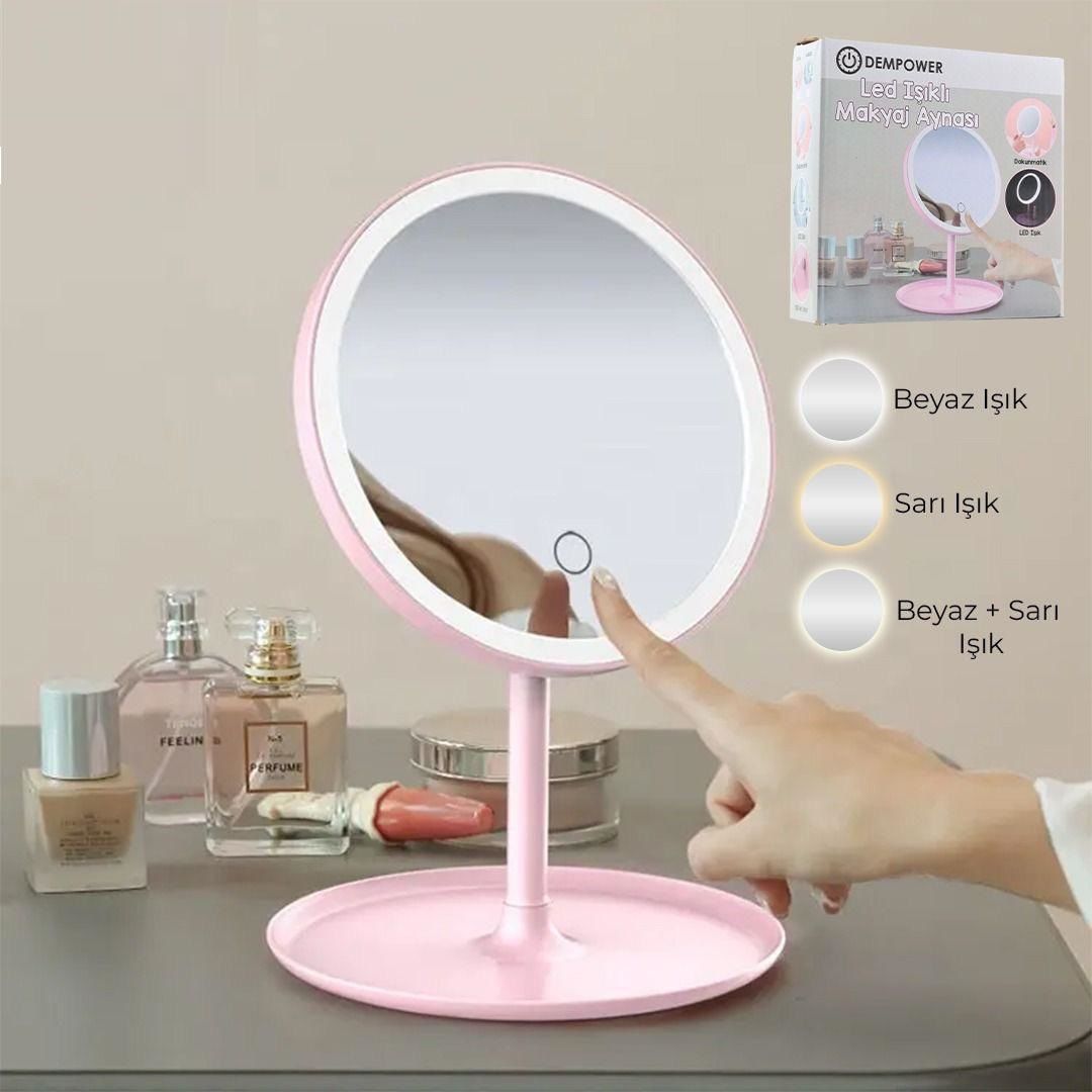 Dokunmatik Led Işıklı Usbli Masa Üstü Makyaj Aynası
