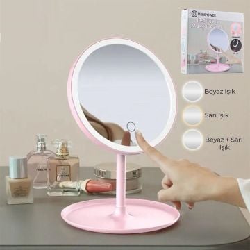 Dokunmatik Led Işıklı Usbli Masa Üstü Makyaj Aynası