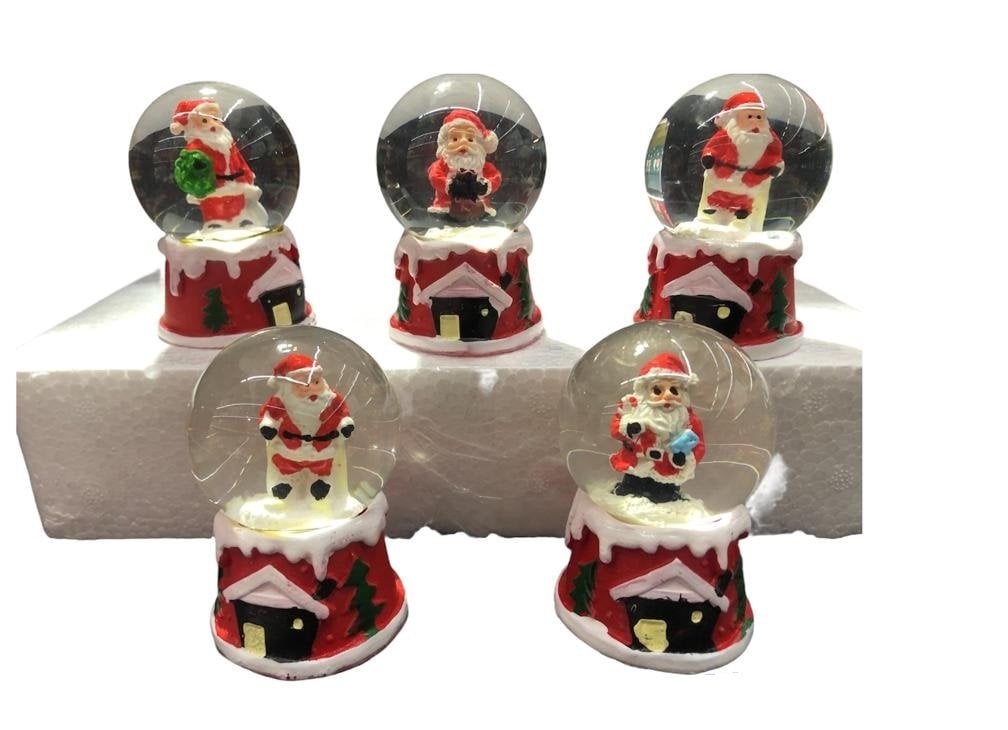 Mini Noel Baba Ev Tasarımlı Yılbaşı Cam Kar Küresi